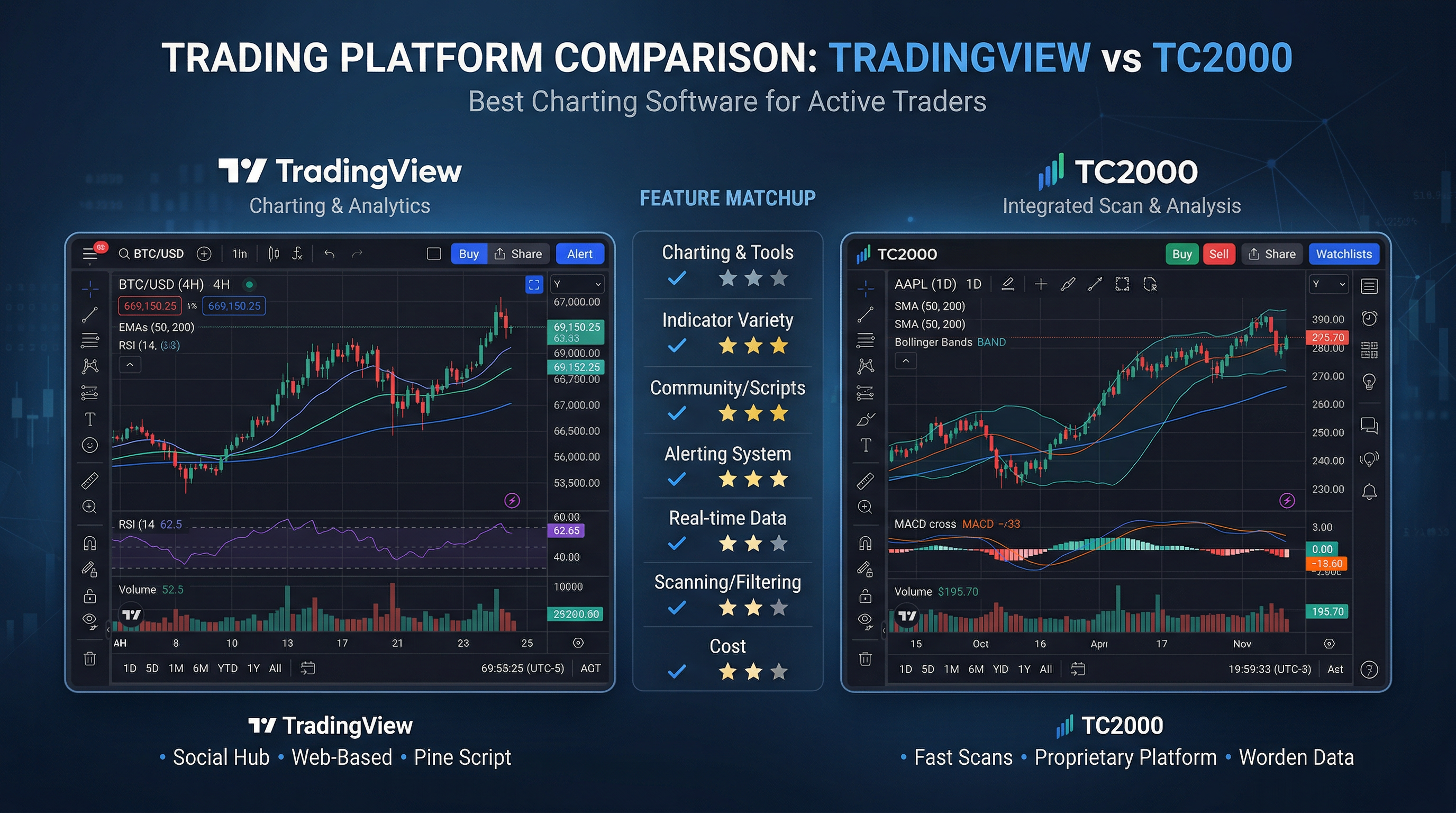 Best Charting Software 2026: TradingView vs TC2000 vs Traderise